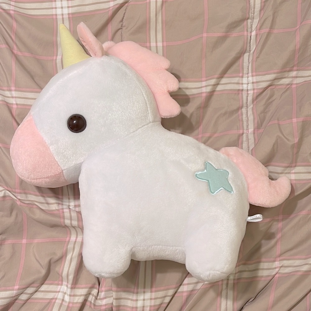 AMUSE Yumekawa Unicorn Pink Chibi Anime Soft Plush Doll Toreba Japan